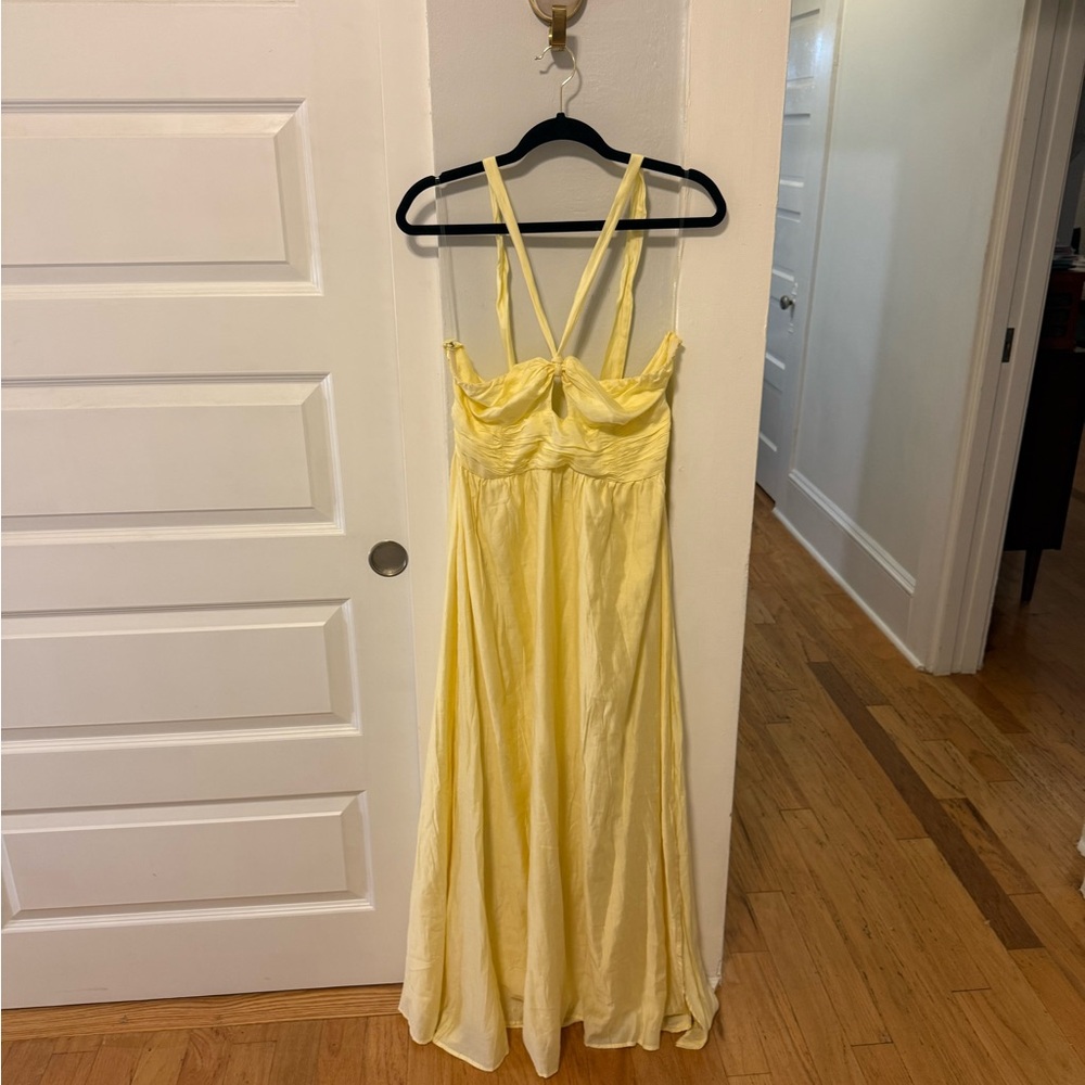 Hello Molly Pale Yellow Maxi Dress with Double Straps